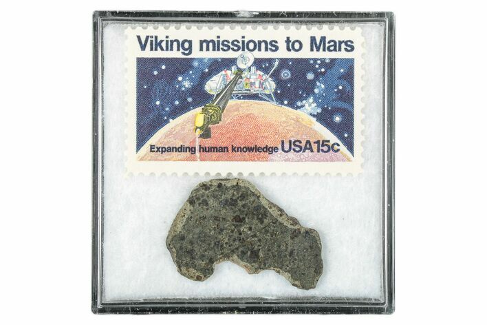 Martian Meteorite ( g) Slice - With Viking Mission Stamp #340005